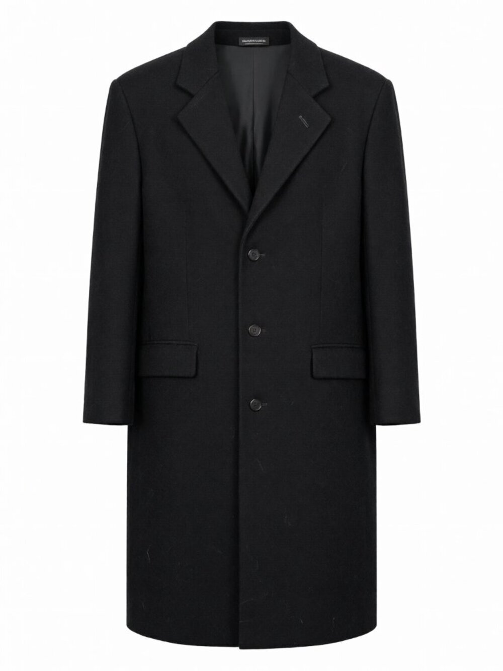 Men's Wool Overcoat Black Made in Czechoslovakia